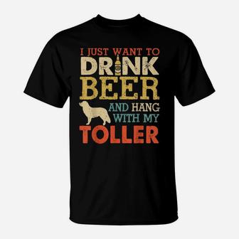 Toller Dad Drink Beer Hang With Dog Funny Men Vintage T-Shirt | Crazezy