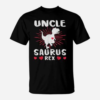 Unclesaurus Uncle Saurus Rex Dinosaur Heart Love T-Shirt | Crazezy