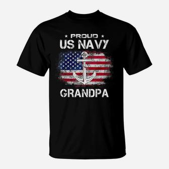 Us Navy Proud Grandpa - Proud Us Navy Grandpa Veteran Day T-Shirt | Crazezy