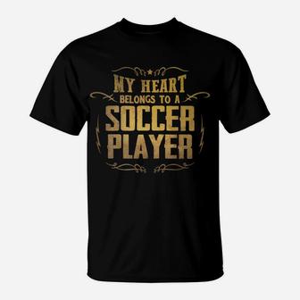 Valentines Day Soccer Player Boyfriend Girlfriend T-Shirt | Crazezy