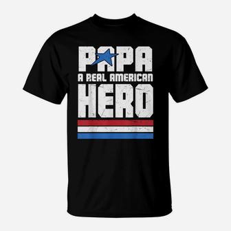 Veteran 365 Papa Real American Hero Tee Fathers Day Gift Men T-Shirt | Crazezy DE