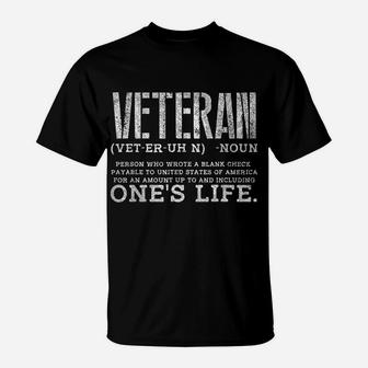 Veteran Wrote Blank Check Payable United States Of America T-Shirt | Crazezy