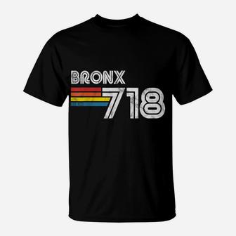 Vintage Bronx | Proud 718 New York City State Gift T-Shirt | Crazezy