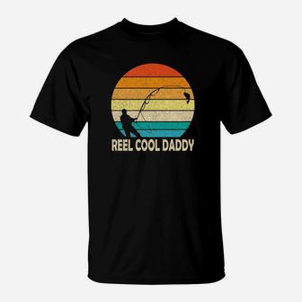 Vintage Fishing Reel Cool Daddy Fisher Happy Father Shirt Premium T-Shirt | Crazezy
