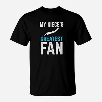 Vintage Graphic My Niece Greatest Fan Swimming T-Shirt | Crazezy