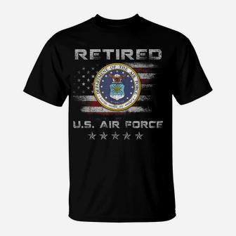 Vintage Retired Us Air Force Veteran Patriotic Gift T-Shirt | Crazezy DE