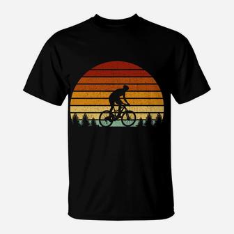 Vintage Sunset Mountain Biking Gift For Mountain Bikers T-Shirt | Crazezy
