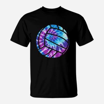 Volleyball Tie Dye Blue Purple Teenage Girls Perfect Gift T-Shirt | Crazezy UK