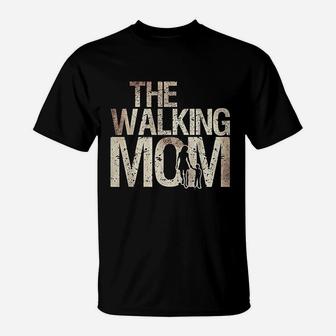Walking Mom Zombie Woman And Kid Mothers Day T-Shirt | Crazezy UK