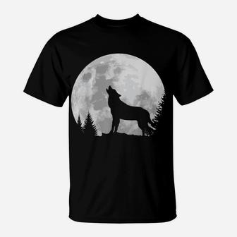 Wolf Shirt Full Moon Forest Howling Nature Hunting Gift T-Shirt | Crazezy UK