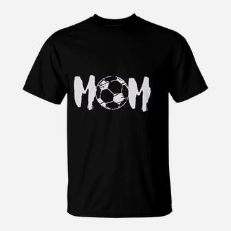 Women Soccer Mom Motherhood Graphic Off Shoulder Tops T-Shirt | Crazezy