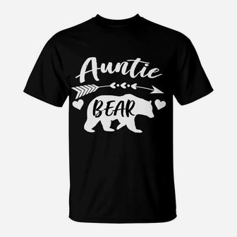 Womens Auntie Bear Aunt Aunties Family Gift Funny Auntie Bear Shirt T-Shirt | Crazezy AU