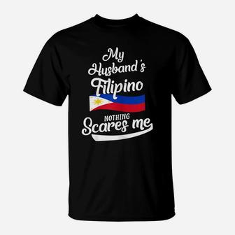 Womens Filipino Husband Philippines Wife Anniversary Wedding Gift T-Shirt | Crazezy