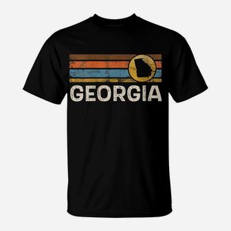 Womens Graphic Tee Georgia US State Map Vintage Retro Stripes T-Shirt | Crazezy DE