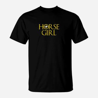 Womens Horse Girl Horseback Riding Racing Gift Tee T-Shirt | Crazezy