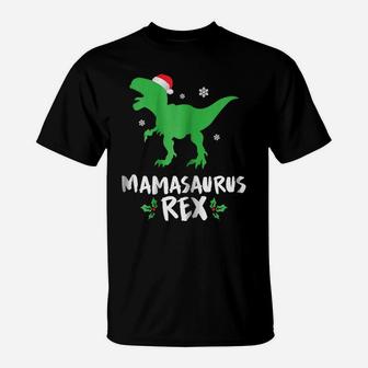 Womens Mama T Rex Matching Family Christmas Dinosaur Shirt T-Shirt | Crazezy