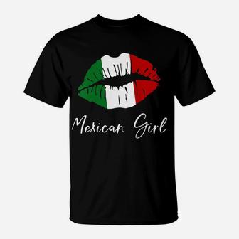 Womens Mexican Girl - Mexico Pride Latina Girl Lips T-Shirt | Crazezy