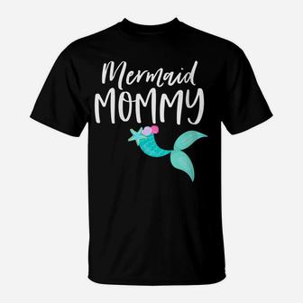 Womens Mom Birthday Party Outfit Dad Momma Girl Mermaid Mommy T-Shirt | Crazezy AU