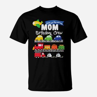 Womens Mom Transportation Birthday Airplane Cars Fire Truck Train T-Shirt | Crazezy