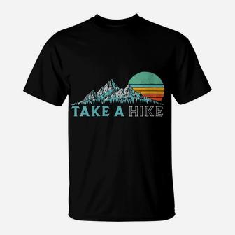 Womens Take A Hike - Retro Vibe Mountains 70'S Hiking T-Shirt | Crazezy UK