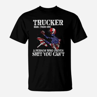 Womens Truck Driver Definition Fathers Day USA Flag 4Th July Gift T-Shirt | Crazezy