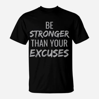 Workout Sweat Progress Fitness Hidden Message Be Stronger T-Shirt | Crazezy