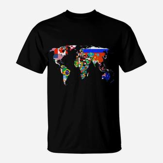 World Map Country Flag Atlas Sweatshirt T-Shirt | Crazezy