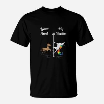 Your Aunt My Auntie You Me Party Dancing Unicorn T-Shirt | Crazezy