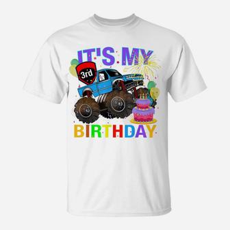 3 Years Old Boys 3Rd Birthday Monster Truck Birthday Gifts T-Shirt | Crazezy DE