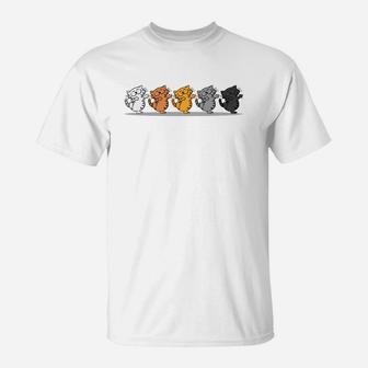 Adorable Cute Happy Funny Silly Line Dancing Cat T-Shirt | Crazezy