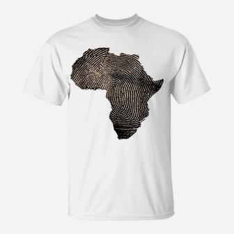 Africa Dna T Shirt Flag Thumb Fingerprint Roots Proud Tee T-Shirt | Crazezy