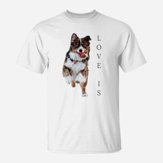 Australian Shepherd Shirt Women Men Kids Love Dog Mom Dad T-Shirt | Crazezy