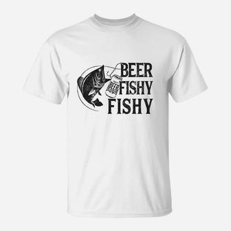 Beer Fishy Fishy Funny Fishing Drinking T-Shirt | Crazezy