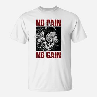 Bodybuilding Sayings And Gym Shirts For Men No Pain No Gain T-Shirt | Crazezy