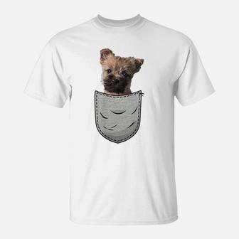 Cairn Terrier Puppy Chest Pocket Dog Lover & Owner T-Shirt | Crazezy