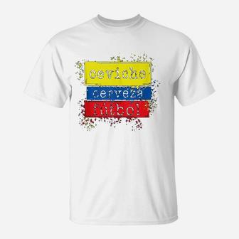 Ceviche Cerveza Futbol Funny Ecuador Flag Soccer Jersey T-Shirt | Crazezy AU