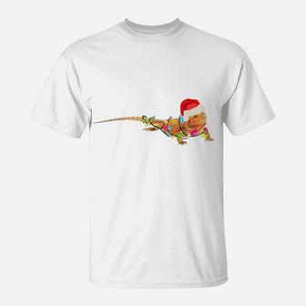 Christmas Funny Bearded Dragon I Gift Mom Dad Kis T-Shirt | Crazezy