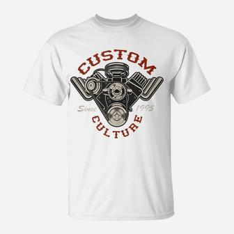 Custom Culture Since 1995 Old School Hot Rod Retro Vintage T-Shirt | Crazezy