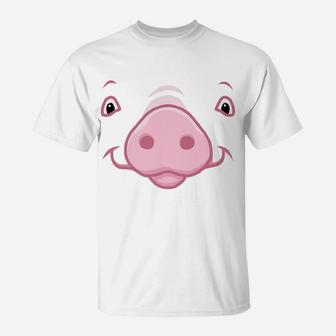 Cute Pink Pig Big Happy Face T-Shirt | Crazezy