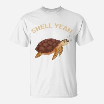 Cute Tortoise & Sea Turtle Shell Yeah World Turtle Day Gift T-Shirt | Crazezy