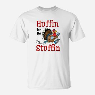 Cute Turkey Running Funny Thanksgiving T-Shirt | Crazezy