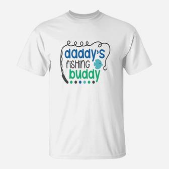 Daddys Fishing Buddy Kids Shirt Fish Son Daughter Dad T-Shirt | Crazezy