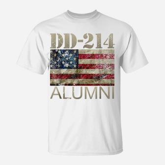 Dd-214 Army Alumni Vintage American Flag T Shirt T-Shirt | Crazezy
