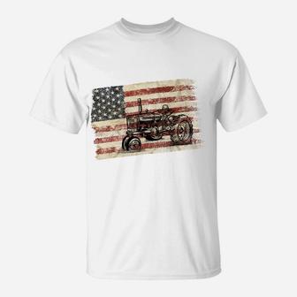 Farming Patriotic American Usa Flag Antique Tractor Sweatshirt T-Shirt | Crazezy AU