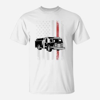 Firefighter American Thin Red Line Fire Truck Gift T-Shirt | Crazezy UK