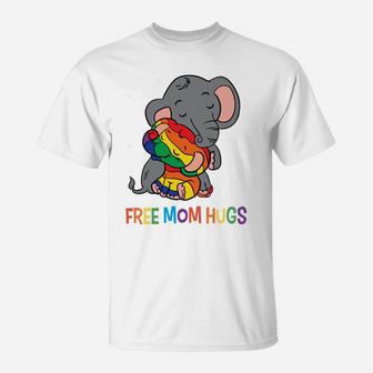 Free Mom Hugs LGBT Mother Elephant Rainbow Womens T-Shirt | Crazezy AU