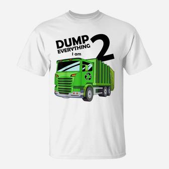 Funny 2 Years Old 2Nd Birthday Garbage Truck Lover Gift Kids T-Shirt | Crazezy DE