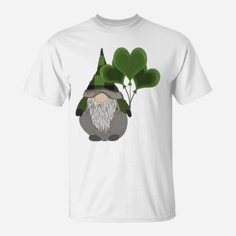 Funny Cute Irish Gnome St Patricks Day Heart Balloons Sweatshirt T-Shirt | Crazezy