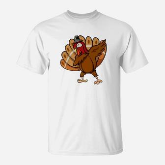 Funny Dabbing Dance Turkey Thanksgiving Gift T-Shirt | Crazezy