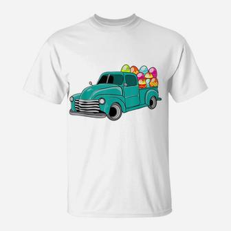 Funny Easter Egg Vintage Truck Boys Teens Kids T-Shirt | Crazezy CA